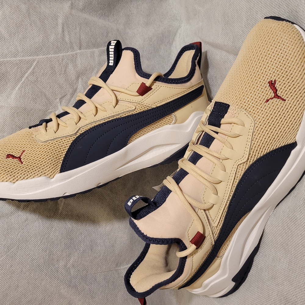 Puma Stride Exero Granola, Navy and White Sneakers **New, Never Worn, No Tags**